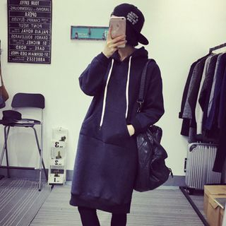 QZ Lady Slit Midi Hoodie Dress