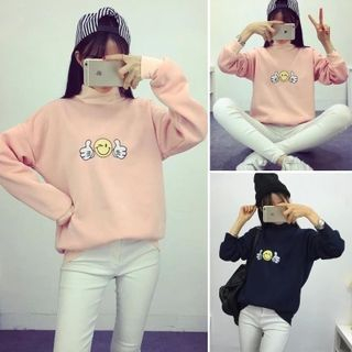 QZ Lady Embroidered Mock Neck Pullover