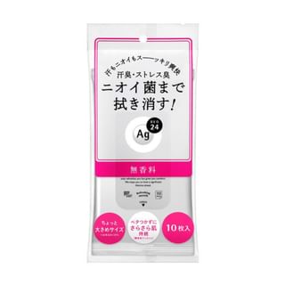 Shiseido - Ag Deo 24 Clear Shower Sheet No Fragrance - 10 pcs