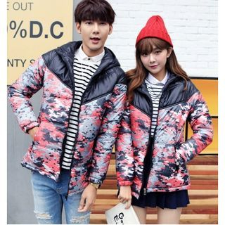 Bay Go Mall Matching Couple Camouflage Padded Jacket