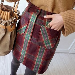 Jolly Club Plaid Pencil Skirt