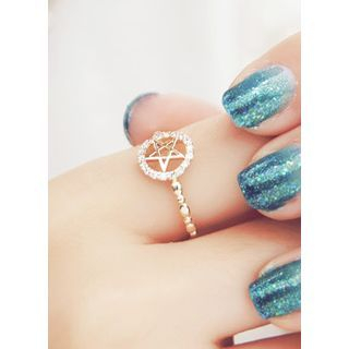 kitsch island Rhinestone Star Ring