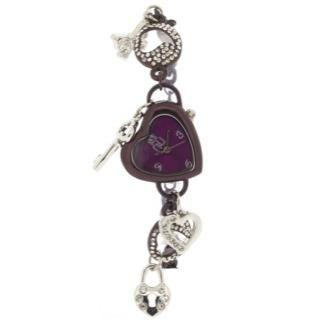N:U - Not the Usual Heart-Shaped Charm Bracelet Watch Purple - One Size