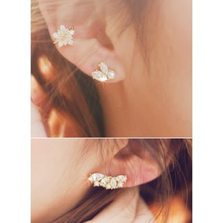 kitsch island Rhinestone Faux-Pearl Earrings