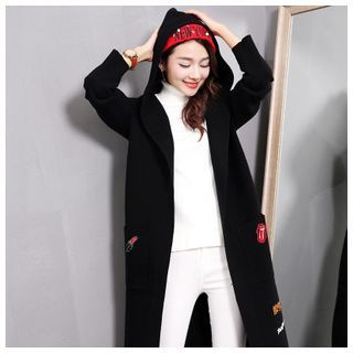 Mistee Appliqu  Hooded Chunky Cardigan