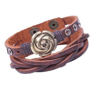 KINNO Rose Genuine Leather Bracelet