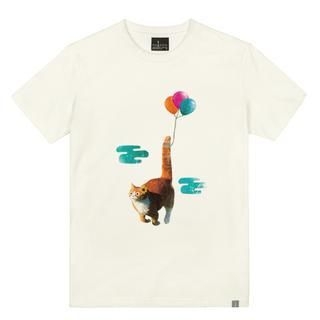 the shirts Flying Kitty Print T-Shirt