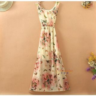 Clementine Sleeveless Floral Print Dress