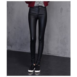 GLIT Faux Leather Slim-Fit Pants