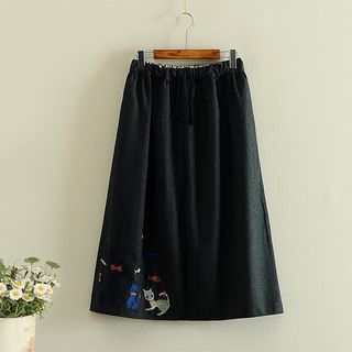 Storyland Embroidered A-Line Skirt