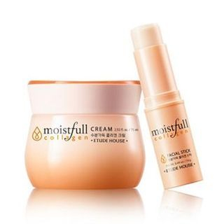 Etude House Moistfull Collagen Cream Set : Cream 75g + Facial Stick 14g 2pcs