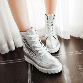 JY Shoes Lace-Up Hidden Wedge Ankle boots