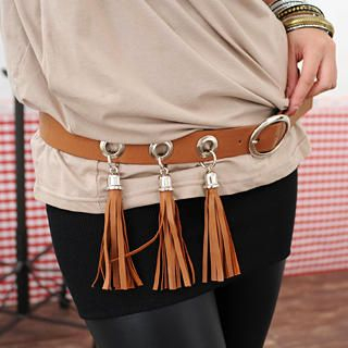 Tasseled Belt Brown - One Size