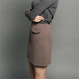 MAGJAY Flap Pencil Mini Skirt