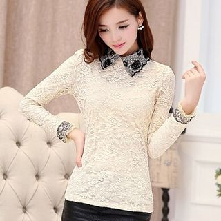 Aikoo Long-Sleeve Lace Top