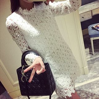 Fashion Street Long-Sleeve Lace Dress