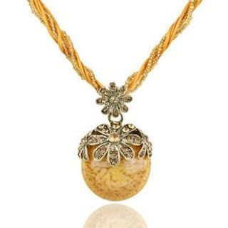 Best Jewellery Rhinestone Flower Beaded Twist Necklace