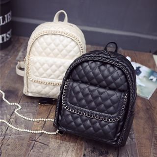 Nautilus Bags Faux Leather Quilted Backpack