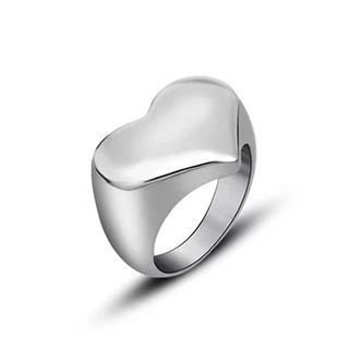Andante Titanium Steel Heart Ring