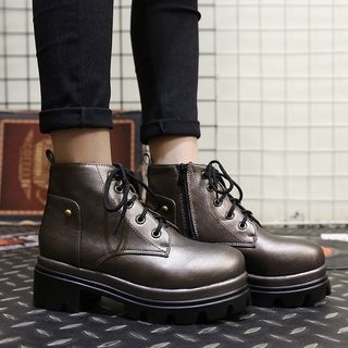 SouthBay Shoes Lace-Up Platform Short Boots