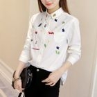 Embroidered Shirt White - XL от YesStyle.com INT Embroidered Shirt White - XL от YesStyle.com INT