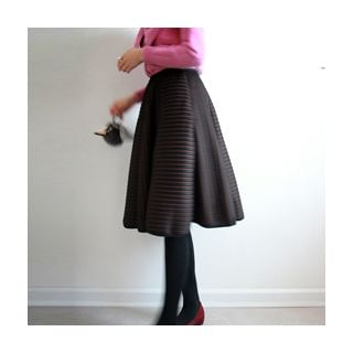 LEELIN Striped A-Line Skirt