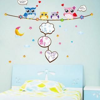 LESIGN Owl Message Board Wall Sticker Multi Color - One Size