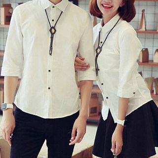 Fashion Street Couple Matching Plain Shirt