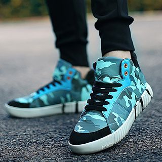 Muyu Camouflage Lace Up Sneakers