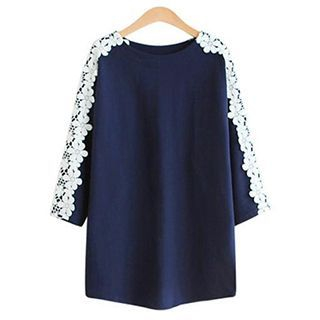 Cherry Dress 3/4-Sleeve Lace Panel Top