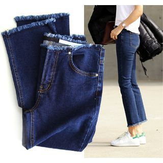 ssongbyssong Frayed Boot-Cut Jeans