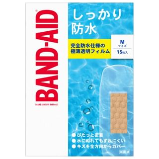 Johnson & Johnson - Waterproof Band-Aid Adhesive Bandages Medium 15 Pcs