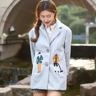 Aigan Embroidered Buttoned Coat