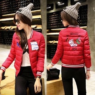 ZCY Embroidered Padded Zip Jacket