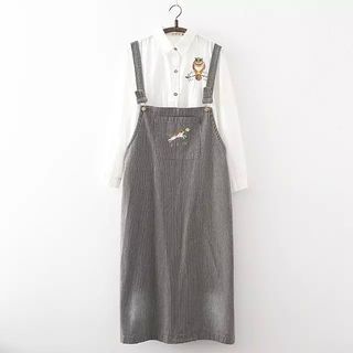 Aigan Embroidered Striped Jumper Dress