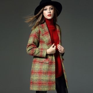 Y:Q Lapel Long Wool Coat