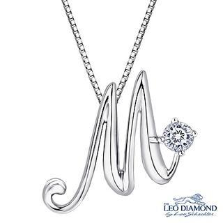 Leo Diamond Initial Love 18K White Gold Diamond Pendant Necklace (16