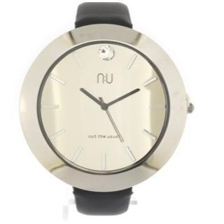 N:U - Not the Usual Large Mirrored Wrist Watch Black - One Size
