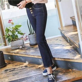 Koo High-Waist Boot-Cut Jeans