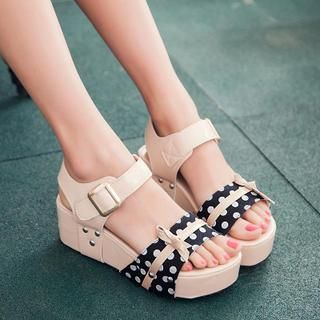 Amy Shoes Bow Velcro Platform Sandals