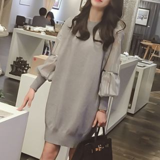 Cocofield Lace Sleeve Knit Dress