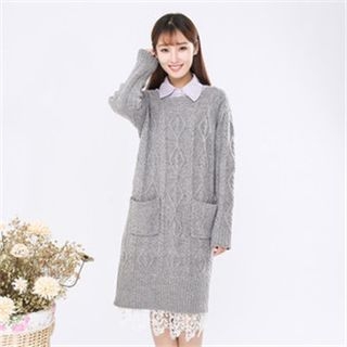 11.STREET Cable Knit Sweater Dress