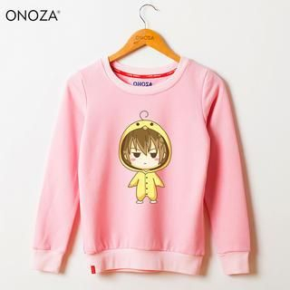 Onoza Cartoon-Print Fleece-Lined Pullover