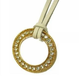 MyLittleThing Shiny Gold Circle Leather Necklace