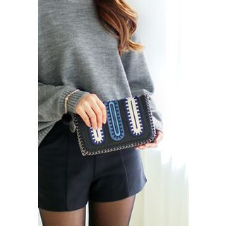 Bongjashop Chain-Strap Color-Block Shoulder Bag