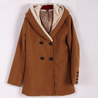 Rebecca Furry Collar Double Breasted Coat