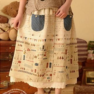 Moriville Patchwork Maxi Skirt