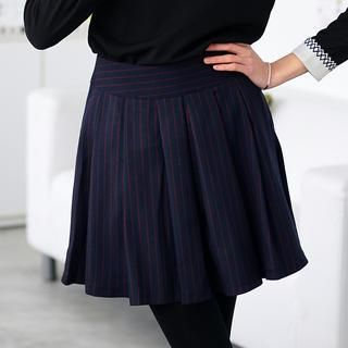 59 Seconds Striped Pleated Skirt