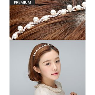 Miss21 Korea Faux-Pearl Beaded Hair Band
