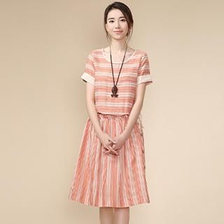 Romantica Striped A-Line Dress